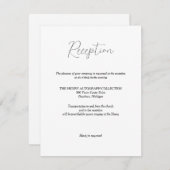 ミニマルなブラック＆ホワイトの結婚式の受付カード エンクロージャーカード (正面/裏面)