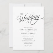 ミニマルなブラック&ホワイトの結婚式招待状 招待状 (正面)