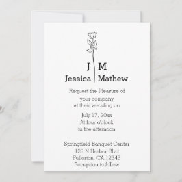 ミニマルなブラック＆ホワイトの結婚式招待状 招待状