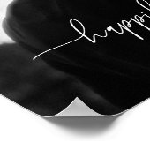 ミニマルなブラック＆ホワイトの結婚記念日写真 ポスター (角)