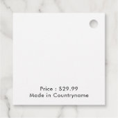 ミニマルなブラック&ホワイトビジネスカスタムロゴ フェイバータグ (裏面)