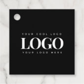 ミニマルなブラック&ホワイトビジネスカスタムロゴ フェイバータグ (正面)