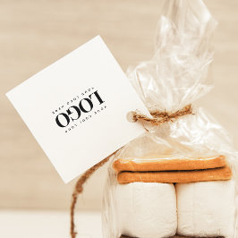 ミニマルなブラック&ホワイトビジネスカスタムロゴ フェイバータグ