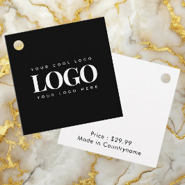 ミニマルなブラック&ホワイトビジネスカスタムロゴ フェイバータグ