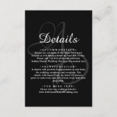 ミニマルなブラック＆ホワイトモノグラム エレガントウェディング エンクロージャーカード (正面)