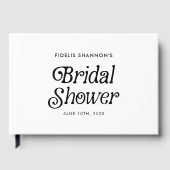 ミニマルなブラック＆ホワイトレトロ ブライダルシャワー ゲストブック (正面)