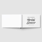 ミニマルなブラック＆ホワイトレトロ ブライダルシャワー ゲストブック (全面)