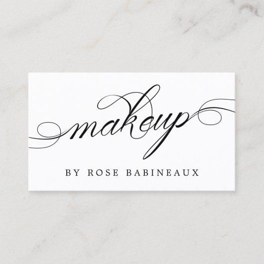 ミニマルなブラック&ホワイト渦巻形のメイクアップアーティスト 名刺 (正面)