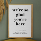 ミニマルなブラック&ホワイト結婚のウェルカムサイン ポスター