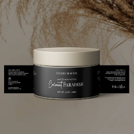 ミニマルなブラック&ホワイト コスメジャー ラベル 配合成分表示