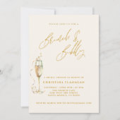 ミニマルなブランチ & バブル シャンパン ブライダル シャワー 招待状 (正面)