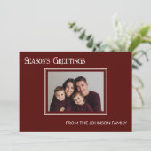 ミニマルなブルゴーニュの家族写真 シーズンカード (スタンド正面)