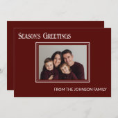 ミニマルなブルゴーニュの家族写真 シーズンカード (正面/裏面)