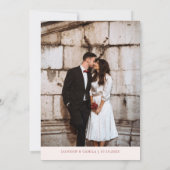 ミニマルなブルゴーニュ結婚フォト 招待状 (裏面)