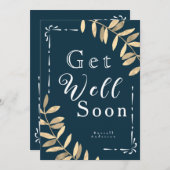 ミニマルなブルーが近くカードを獲得 サンキューカード (正面/裏面)