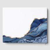 ミニマルなブルーと金ゴールドアゲート結婚ズ ゲストブック (裏面)