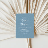 ミニマルなブルーウィンターウェディング 招待状