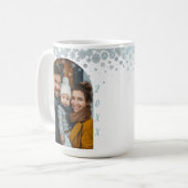 ミニマルなブルースノーフレークのアーチ写真 コーヒーマグカップ (正面左)