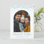 ミニマルなブルースノーフレークのアーチ写真 シーズンカード (スタンド正面)