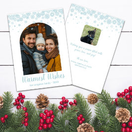 ミニマルなブルースノーフレークのアーチ写真 シーズンカード