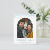 ミニマルなブルースノーフレークのアーチ写真 シーズンポストカード (スタンド正面)