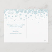 ミニマルなブルースノーフレークのアーチ写真 シーズンポストカード (裏面)