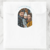 ミニマルなブルースノーフレークのアーチ写真 ラウンドシール (バッグ)