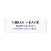 ミニマルなブルーセリフ名+差出人住所 ラベル (正面)