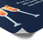 ミニマルなブルーネイビーブライダルシャワーミモザバー ポスター (角)