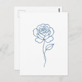 ミニマルなブルーバララインアートポスター ポストカード (正面/裏面)