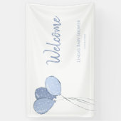 ミニマルなブルーバルーン赤ちゃんシャワーへようこそ 横断幕 (縦)