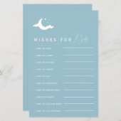 ミニマルなブルーベビーシャワーの願いベビーアドバイス (正面/裏面)