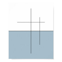 ミニマルなブルーホライゾンラインアート