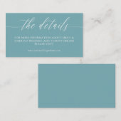 ミニマルなブルーホワイト書結婚道の詳細 エンクロージャーカード (正面/裏面)