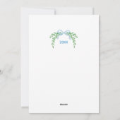 ミニマルなブルーボウ緑ハヌカー写真カード シーズンカード (裏面)