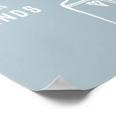 ミニマルなブルー手洗い石鹸 ポスター (角)