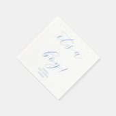 ミニマルなブルー男の子の赤ちゃんシャワーかわいい スタンダードカクテルナプキン (角)