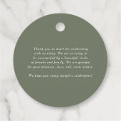 ミニマルなブーケタウペグリ結婚ンの感謝 フェイバータグ (裏面)