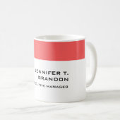 ミニマルなプレーンモダンプロフェッショナル名のタイトル コーヒーマグカップ (正面右)