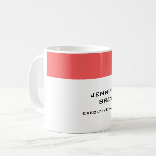 ミニマルなプレーンモダンプロフェッショナル名のタイトル コーヒーマグカップ (正面左)