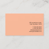 ミニマルなプレーン桃のカラーハンドスクリプトエレガント 名刺 (裏面)