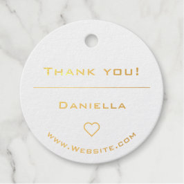 ミニマルなプレーン澄んデザインハートありがとうロゴ フェイバータグ