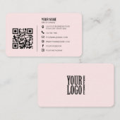 ミニマルなプロフェッショナル企業ロゴQRコード 名刺 (正面/裏面)