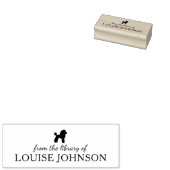 ミニマルなプードル犬の図書室から，本 ラバースタンプ (押印)