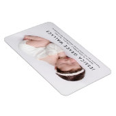 ミニマルなベビーガール名写真誕生のお知らせ マグネット (右側)