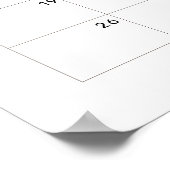 ミニマルなベビーシャワーの出産予定日推測カレンダー ポスター (角)