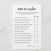 ミニマルなベビーシャワーゲームの上または下 (正面/裏面)