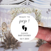 ミニマルなベビーシャワーパーティーのお土産 Ready To Pop ラウンドシール