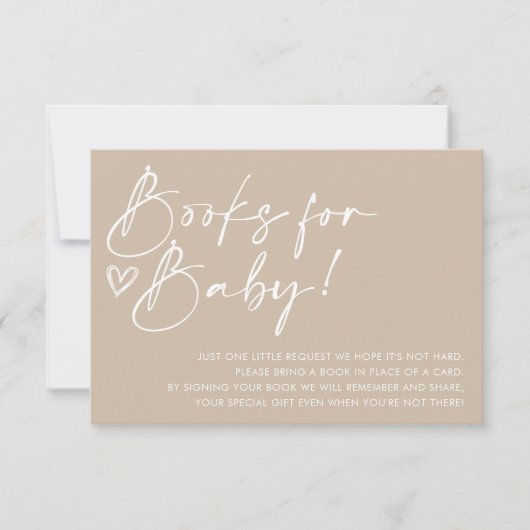 ミニマルなベビーシャワーブックベビーカード 招待状 (正面)