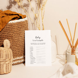 ミニマルなベビーシャワーベビーワードスクランブルゲーム チラシ